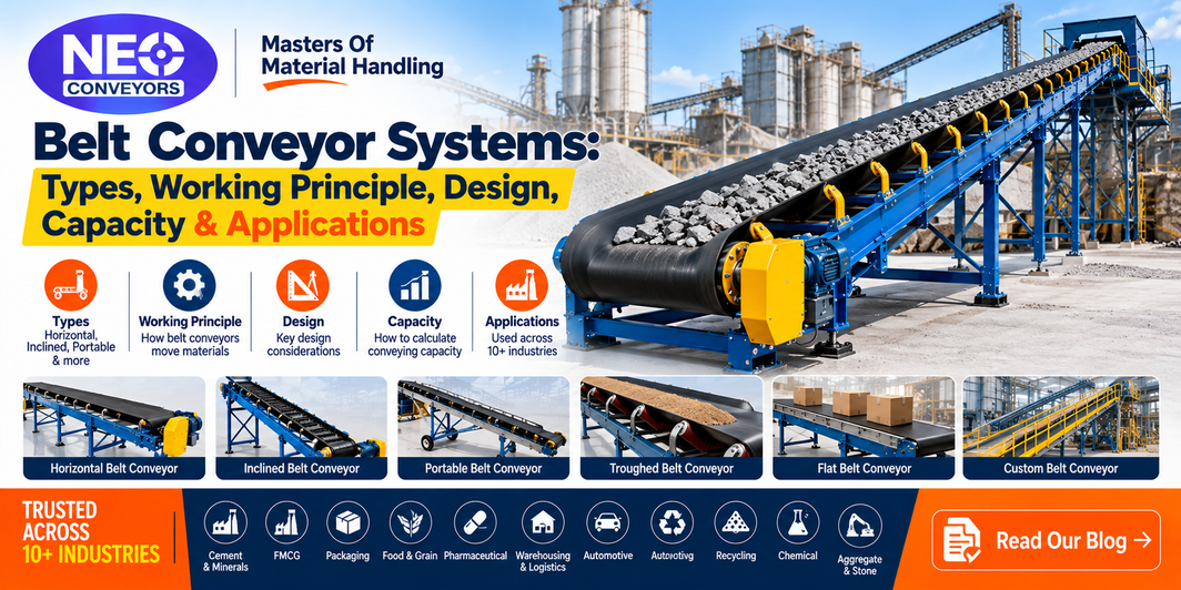 Belt Conveyor Systems: Types, Working Principle, Design, Capacity & Applications