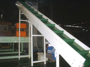 inclined cleated belt conveyors